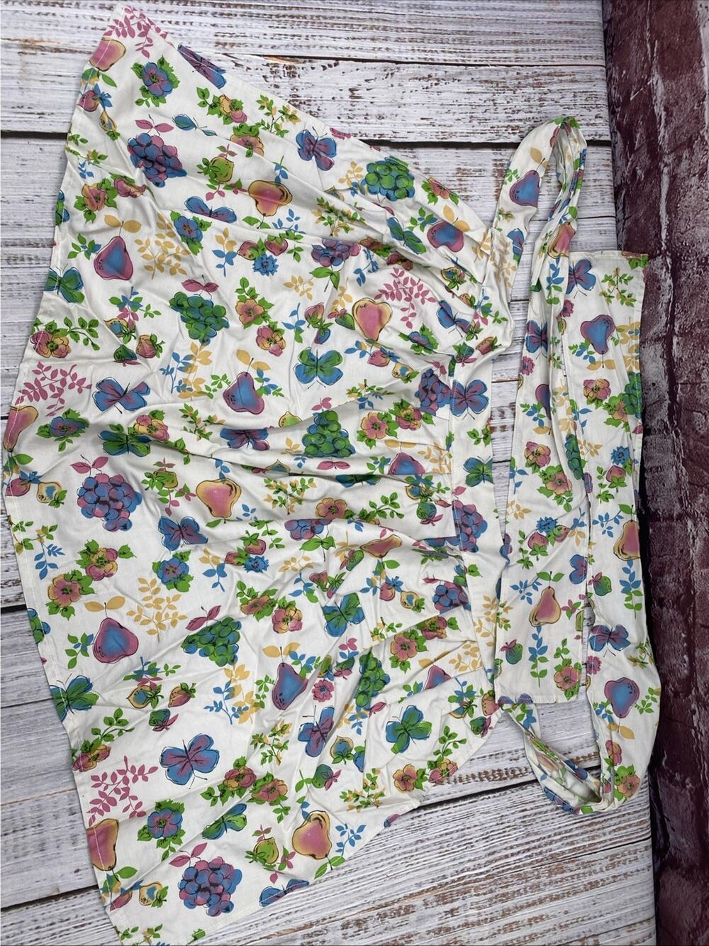 Grapes Pears Flowers Apron Half Apron Cooking Spring Summer